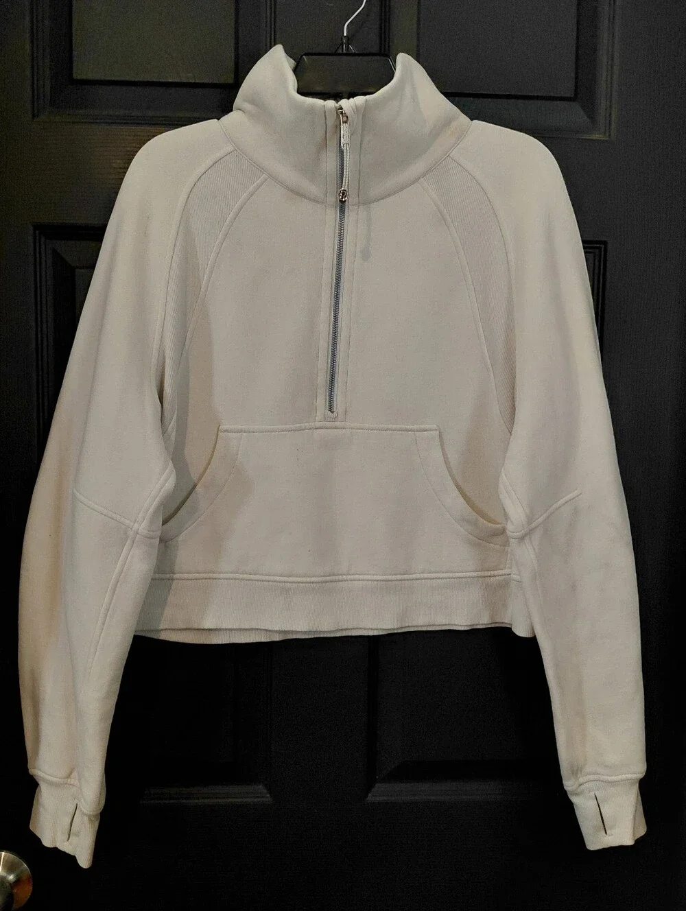 Lululemon Sz. M/L White Opal Scuba Oversized Funnel Neck Half-Zip